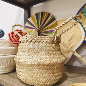 Meilleure vente de panier à linge en jonc de mer naturel-panier décoratif Boho Seagrass pour chambre panier de décoration de stockage à domicile - Product Image 1