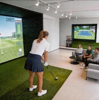 Simulateur de golf interactif intelligent à écran de projection pour centre de divertissement, en acier inoxydable, le plus vendu