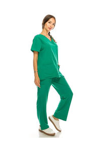 เสื้อสครับแบบยูนิเซ็กซ์ที่ดูดซับความชื้นได้ดี ผ้าแคนวาสยืดหยุ่น พร้อมแถบยางยืดด้านข้าง ปรับแต่งได้ เหมาะสำหรับงานด้านการแพทย์ - Product Image 4