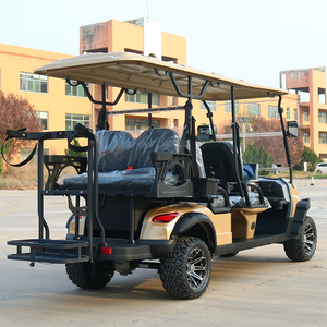 Voiture de golf électrique 6 places, buggy tout-terrain couleur or avec toit et protection avant, 48V/72V, 50-70 km/h - Product Image 4