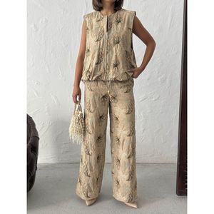 Pantalones de Lino Bordados F 2008 para Mujer - Product Image 3