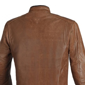 Motorcycle Perforated Leather Natural Grain Stylish Black Genuine Leather Windproof Waterproof Jacket for Bikers - Product Image 6