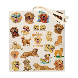 Sac fourre-tout réutilisable en toile à imprimé animal, sac à bandoulière portable - Product Image 5