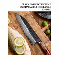 Damaskus Kochmesser VG10 9,5 Zoll Großes Japanisches Gyuto Handgeschmiedet 67 Lagen Ultra-Scharfes Küchenmesser Professionelles Kochmesser