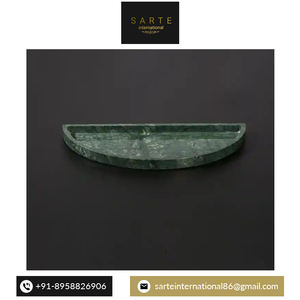 Plateau de service en marbre vert de luxe fait à la main plateau en pierre naturelle ustensiles de cuisine modernes décor à la maison approvisionnement en gros direct d'usine - Product Image 5