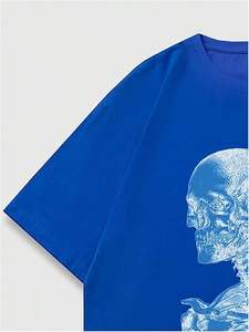 Camiseta de algodón 100% de alto gramaje con estampado DTG completo, camiseta gráfica recortada de corte holgado para hombre, camiseta de moda con estampado. - Product Image 4