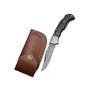 El mejor cuchillo de bolsillo plegable, personalizado, hecho a mano, cuchillo de acero de Damasco para caza - Product Image 6