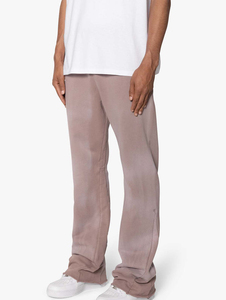 Wholesale Custom Men's 400 GSM Straight Leg Sunfade Washed Sweatpants | Polyester/<b>Cotton</b> Fleece Track Pant | Relaxed Embroidery - Product Image 2