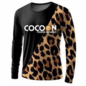 Camisetas Personalizadas ODM OEM 100% Poliéster con Estampado de Leopardo, Sublimadas, Unisex para Adultos, Antibacterianas, Transpirables, Cuello Redondo, para Pesca - Product Image 1