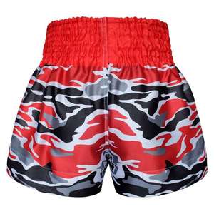 กางเกงขาสั้นมวยไทยขาสั้นผ้าซาตินใส่เล่นคิกบ็อกซิ่งสำหรับการแข่งขันยิมกางเกงขาสั้นออกแบบได้ตามต้องการ - Product Image 2