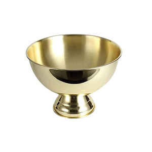 Refroidisseur de vin de fête en métal personnalisé mini seau à glace à champagne en acier inoxydable de luxe en or avec poignées annulaires flexibles - Product Image 6