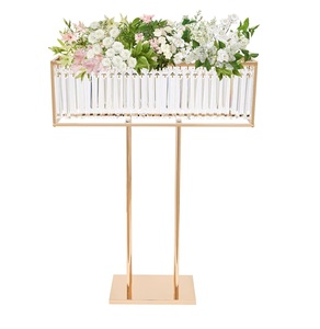 Soporte de flores de cristal para mesa de fiesta de boda centro de mesa soporte de flores de cristal de boda soporte de flores centro de mesa - Product Image 4