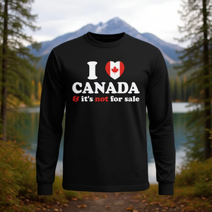 Camiseta de manga larga con corazón de la bandera canadiense, I Love Canada Not For Sale - Product Image 3