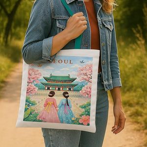 Sac fourre-tout en toile multicolore NATIONAL à ouverture et fermeture - Product Image 2
