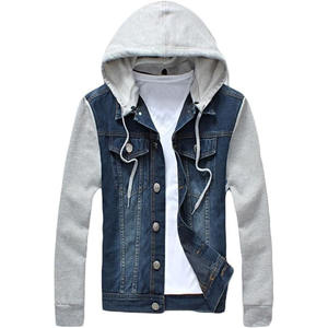 Men's Fashion Hoodie Denim Jacket Stylish Street Long Sleeve Jean Jacket Casual Slim Fit Button Down Jeans Coat - Product Image 3