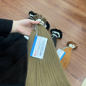 Extensión de cabello de color de queratina de punta plana Extensión de cabello humano preadherido Punta plana Extensión de cabello de punta plana europea - Product Image 5