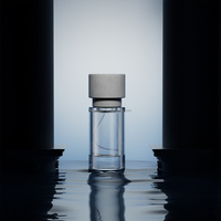 Flacon de parfum vide en verre fait main de 30 ml avec bouchon en béton, flacon pulvérisateur rechargeable, diffuseur à bouchon en ciment de forme personnalisée
