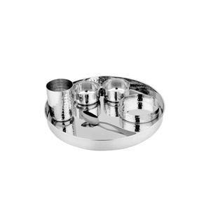 Vente en gros d'assiettes en acier inoxydable assiettes à salade rondes en argent brillant pour restaurant assiettes à dîner de mariage - Product Image 6