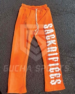 กางเกงวอร์มลำลองผ้าแคนวาสสำหรับผู้ชาย, กางเกงวอร์มทรงบานแนววินเทจ็อกเกอร์มีโลโก้ที่กำหนดเอง - Product Image 4