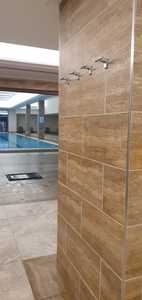 Noche Brown Vein Cut Travertine 400x400mm Wall Floor Tiles Modern Design Filled Polished <strong>Marble</strong> for Villa Rooms Hotels Made - Product Image 5
