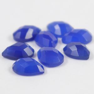 ลูกแพร์สีน้ำเงินคาลซิโดนีธรรมชาติรูปร่าง3x5, 4x6, 5x7, 6x9, 7x10, 8x12, 9X13, พลอยคาลซิโดนีตัดรูปกุหลาบ10X14มม. สำหรับทำเครื่องประดับ - Product Image 3