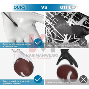 ปรับแต่งถุงมือรับบอลอเมริกันฟุตบอลระดับมืออาชีพของคุณเองด้วยการควบคุมการยึดเกาะแบบเต็มนิ้ว ถุงมืออเมริกันฟุตบอล - Product Image 4