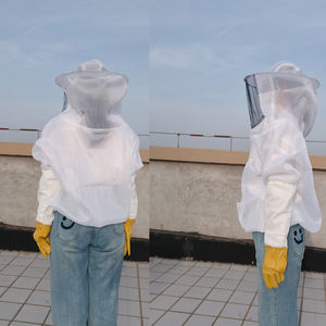 Ropa protectora de apicultura de miel, traje de abeja plegable, doble cremallera, sombrero a prueba de abejas, velo, chaqueta dividida transpirable para apicultores - Product Image 6