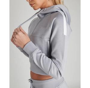 เสื้อฮู้ดครอปแขนยาวผู้หญิง ผ้าฝ้าย/ใยไผ่ รุ่นใหม่ปี 2026 ระบายอากาศได้ดี คอปกแบบฮู้ด ผ้าแคนวาส - Product Image 6