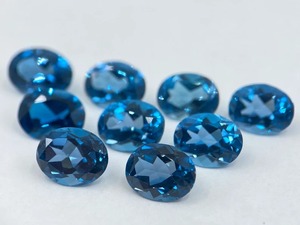 Pierres précieuses Mehrajudin pour topaze bleue, taillées en ovale à facettes, pierres brutes, tailles 3-12 carats, 5x7mm, 16x12mm, traitées par cirage/huile pour - Product Image 2
