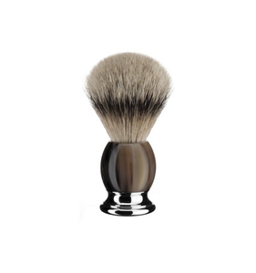 Brosse à barbe en corne de buffle Brosse à cheveux de rasage Manche noir pour base et jante en acier au meilleur prix - Product Image 1