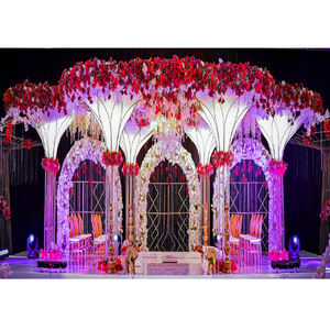 Diseño exclusivo Metal palmera boda Mandap Reino Unido moderno matrimonio flor soporte escenario decoración arco telón de fondo eventos fiesta - Product Image 1