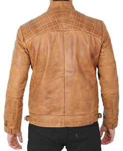 Chaqueta de cuero OEM para hombre, estilo de motorista clásico, piel sintética Premium, elegante, ajustada, informal y para montar - Product Image 3