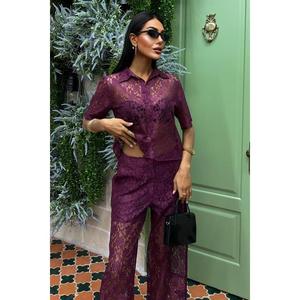 Conjunto de Pantalones de Dos Piezas con Forro de Encaje para Mujer, Colección 10119 - Product Image 6