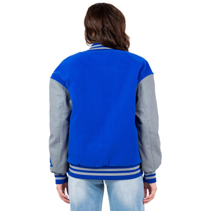 Blouson aviateur de baseball Varsity Letterman pour hommes Blouson d'hiver en laine à col montant et manches en cuir Veste universitaire à motifs - Product Image 3