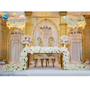 Arches métalliques uniques et modernes pour scène de mariage, panneaux de fond personnalisables pour fête d'anniversaire - Product Image 1