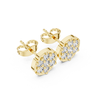 Vente chaude 925 Argent 1CT Noir Mosstone Boucles D'oreilles Hiphop Simple Quatre Prong Boucles D'oreilles pour les Femmes - Product Image 5