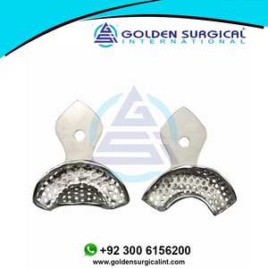 Plateau d'empreinte dentaire en acier inoxydable, haut et bas, faible MOQ, autoclavable, pour laboratoire dentaire LMS - Product Image 3