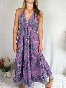 2025 sans manches dos nu Maxi robe été vacances Style femmes col en v profond taille naturelle 100% coton écologique - Product Image 4