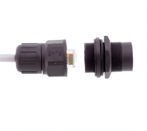 IP67防水RJ45メスコネクタパネルマウントPCBはんだ型航空プラグLED成長ライト高信頼性 - Product Image 2