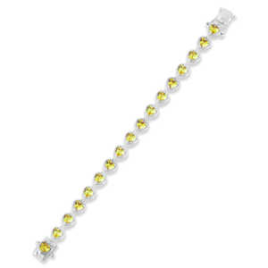 <b>Citrine</b> Heart Shaped Zirconia <b>Bracelet</b> with White Accents - Product Image 4