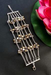 Beau Bracelet en laiton Ghungroo oxydé bijoux en argent pour dames filles pour cadeaux de fête d'anniversaire de fiançailles de mariage - Product Image 2