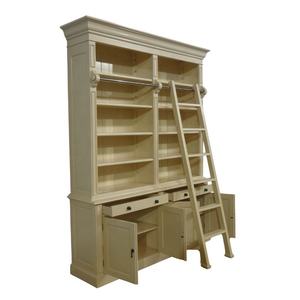 Estantería de dos bahías de madera maciza con escalera, librería, escaparate, estanterías, armario, hecho para muebles antiguos de oficina en casa - Product Image 5