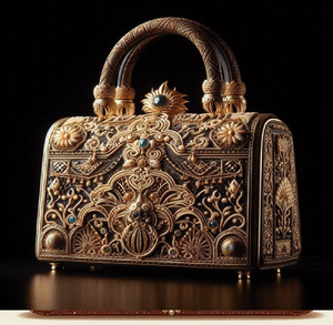 Sac de voyage majestueux en filigrane noir et or. Luxe pur. Disponible à prix de gros. - Product Image 1