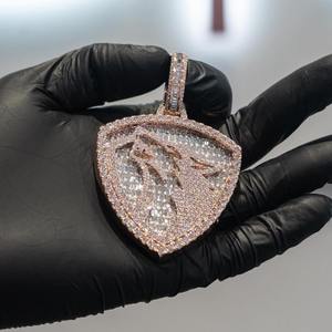 Pendentifs et breloques en diamant Moissanite VVS Hip Hop glacés, pendentif personnalisé plaqué or rose 14k 18k pour hommes et femmes - Product Image 3