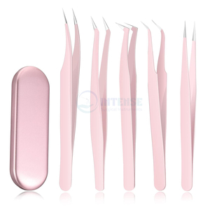 Pinza de Cejas Premium con Recubrimiento de Polvo Blanco, Punta Dorada Inclinada, Pinza de Acero Inoxidable con Tijeras de Resorte para Precisión - Product Image 6