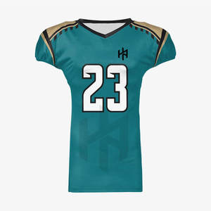 Jersey de Fútbol Americano de Primera Calidad, Personalizable con Nombre de Equipo, Manga Corta, Transpirable, Tallas Grandes, 100% Poliéster, Servicio OEM de Verano - Product Image 1