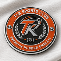 Écusson personnalisé 3D rond pour club sportif, logo textuel en arc, thermocollant ou à coudre pour maillot, veste, chapeau, sac, vêtements, étiquettes de vêtements OEM