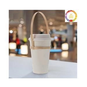 Porte-gobelet en bambou écologique avec poignée pour les cafés et les restaurants. - Product Image 3