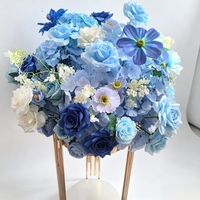 Fleurs artificielles en soie bleues, mélange de matériaux floraux bleus pour la décoration d'arrangements floraux de mariage, personnalisables
