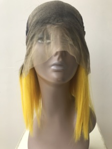 Raw Remy Virgin ขายส่งผมตรงสั้นด้านหน้าสีเหลือง,ผมต่อแบบบราซิลเลี่ยนต่อผม - Product Image 5